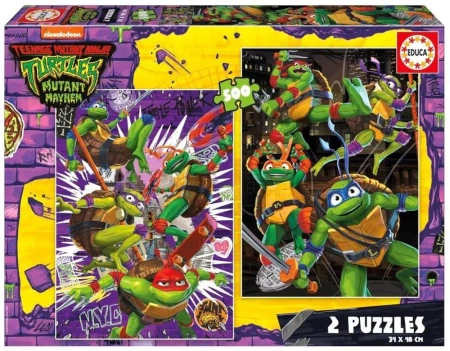 Puzzle 2x500 Wojownicze Żółwie Ninja - Educa