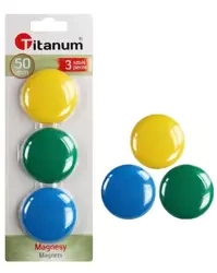 Magnesy do tablic 50mm 3szt - Titanum