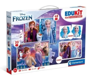 Puzzle 48 + 36 + Memo + 6 klocków Edukit Frozen - Clementoni