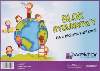 Blok rysunkowy A4 z białymi kartkami