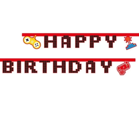Banner Gaming Party Happy Birthday - Godan