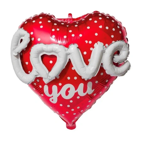 Balon foliowy Serce z napisem - GoParty