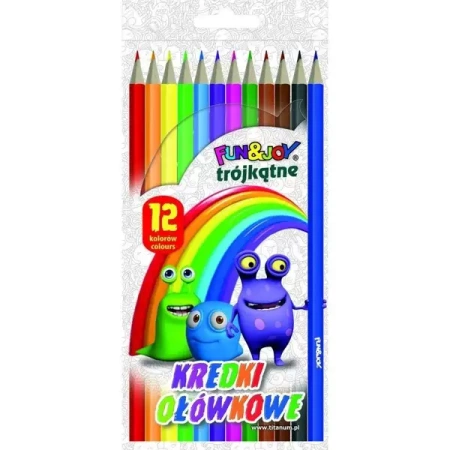 Kredki ołówkowe trójkątne 12 kolorów - Titanum