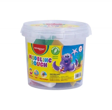 Ciastolina 8x40g, 10 foremek w wiaderku MIX - Keyroad