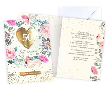 Karnet Rocznica ślubu 50 - Kukartka