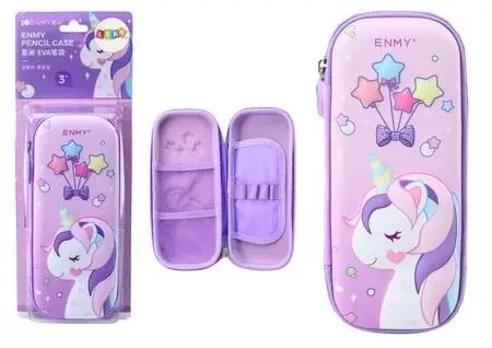 Piórnik rozkładany z jednorożcem fioletowy 23x10cm - Leantoys