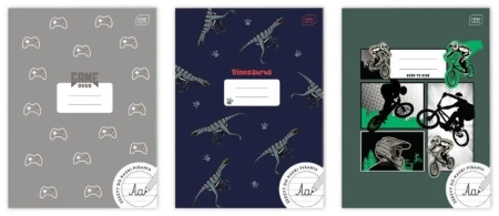 Zeszyt A4/32K trzylinia kolor UV Boys (10szt) - INTERDRUK