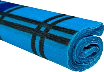 Paczka Bibuła marszczona 50x200 krata czarna na turkusowym 10 rolek - TYMOS