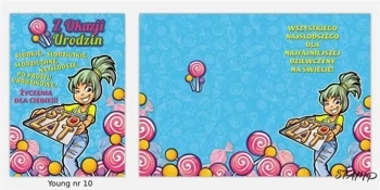 Karnet Young B6 + koperta wzór nr 010 Urodziny - Stamp