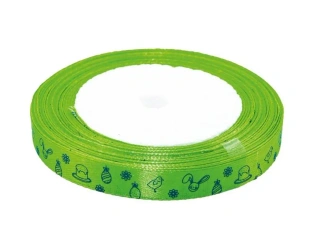 Wstążka satynowa wielkanocna j. zielona 12mmx22m - Brewis