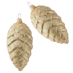 Ozdoby świąteczne szyszki złote 2szt - Be-Happy Gifts