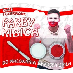 Farby do twarzy kibica 2 kolory biały i czerwony - Titanum