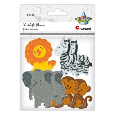 Naklejki filcowe zwierzęta 12szt. - Titanum