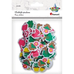 Naklejki piankowe kwiaty, konewki, drzewa 70szt - Titanum