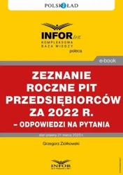 eBook Rozliczenie roczne PIT przedsiębiorców za 2022 r. – odpowiedzi na pytania - Grzegorz Ziółkowski