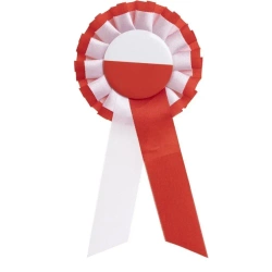 Kotylion biało-czerwony - Brewis