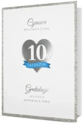 Karnet B6 Rocznica ślubu Cynowa HM200-2525 - Pan Dragon