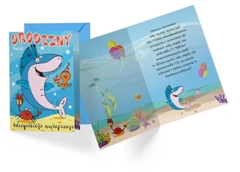 Karnet B6 PR-414 Urodziny dziecięce (rekin) - Kukartka