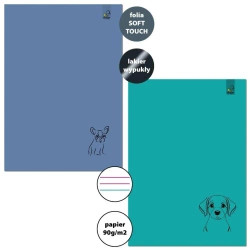 Zeszyt A4/32K 3-linie kolor 90g Psy (6szt) - Bee-bee