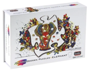 Puzzle 120 drewniane kolorowe Słoń - EUREKA 3D