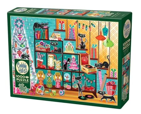 Puzzle 1000 Święta oczami kota G3 - Cobble Hill
