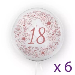 Zestaw 6 sztuk - "18-stka", kwiaty