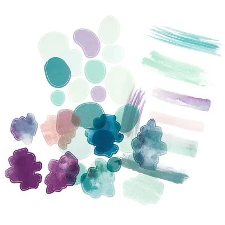Naklejki transparentne PVC akwarelowe kształty - Dalprint dpCraft