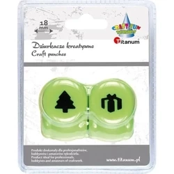 Zestaw dziurkaczy18mm motyw 2szt choinka, prezent - Titanum