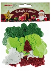 Naklejki z pianki choinki 50szt - Brewis