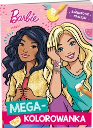 Barbie. Megakolorowanka. Brokatowe naklejki - praca zbiorowa