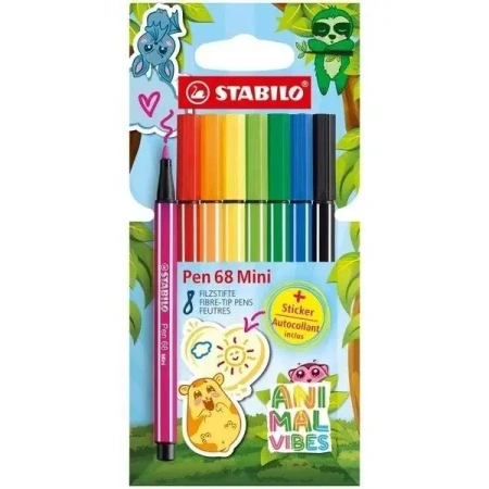 Flamaster Pen 68 Mini Animal vibes 8szt - Stabilo