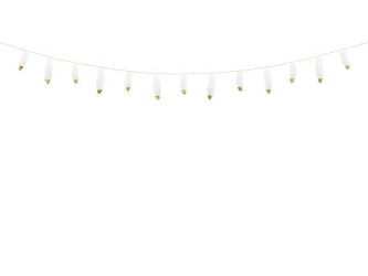 Girlanda Piórka biały 1,6m - PartyDeco