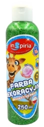 Farba dekoracyjna brokat zielona 250ml - InSpiria