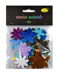 Kwiatki z pianki brokatowej 10g - Galeria Hobby