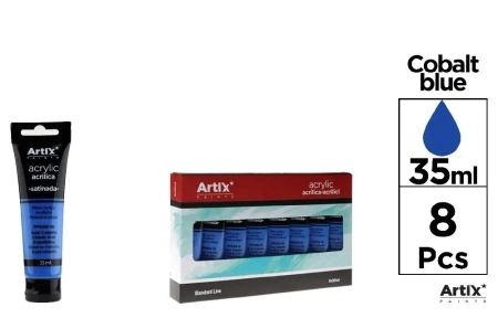 Farba akrylowa kobaltowo-niebieska 35ml (8szt) - Artix