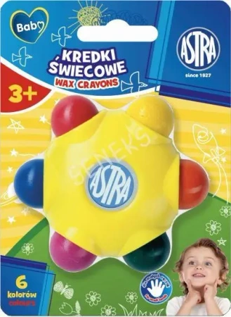 Kredki świecowe Astra Baby gwiazdki 6 kolorów - ASTRA art-pap