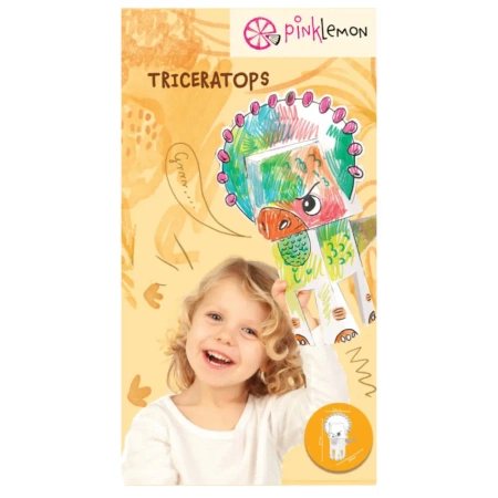 Kolorowanka 3D Dinozaur Triceratops - PINK LEMON