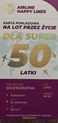 Karnet karta pokładowa 50 urodziny damskie - YEKU