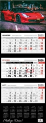 Kalendarz 2026 trójdzielny premium super car - Pan Kalendarzyk