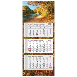 Kalendarz 2026 trójdzielny główka płaska Jesień - EV-Corp
