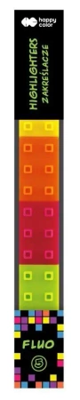 Zakreślacze Pixi Blox fluo 5 kolorów HAPPY COLOR - GDD