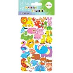 Naklejki 3D Puffy Animals 10x20cm HAPPY COLOR - GDD
