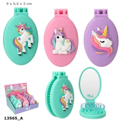 Szczotka składana z lusterkiem Jednorożec Ylvi 1szt.mix 13565A - DEPESCHE
