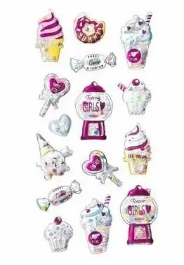 Naklejki shaker 3D - Słodkości 15szt - Dalprint dpCraft