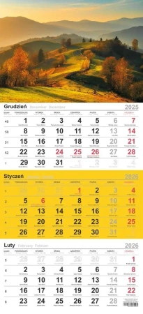 Kalendarz 2026 trójdzielny Wzgórza - praca zbiorowa