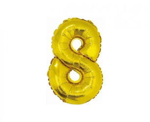 Balon foliowy 8 złoty 35cm - Godan