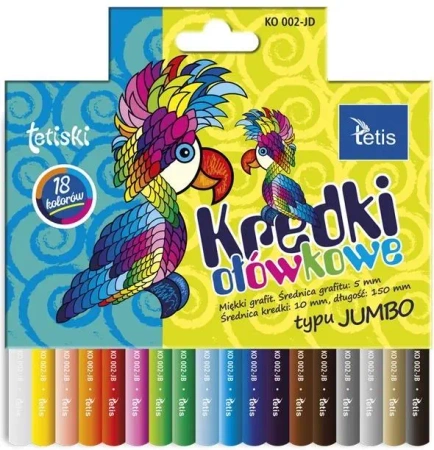 Kredki Tetiski okrągłe jumbo 18kol. KO002-JD - Tetis