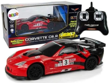 Auto sportowe R/C 1:24 Corvette C6.R czerwone - Leantoys