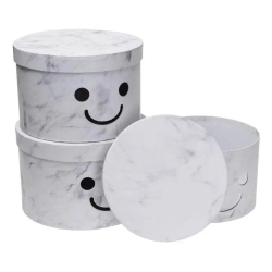 Pudełko Flower Box 3szt Smile biały ROZETTE