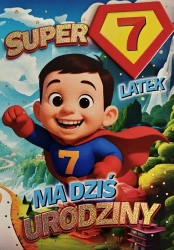 Karnet Urodziny 7 chłopiec - Superbohater - YEKU